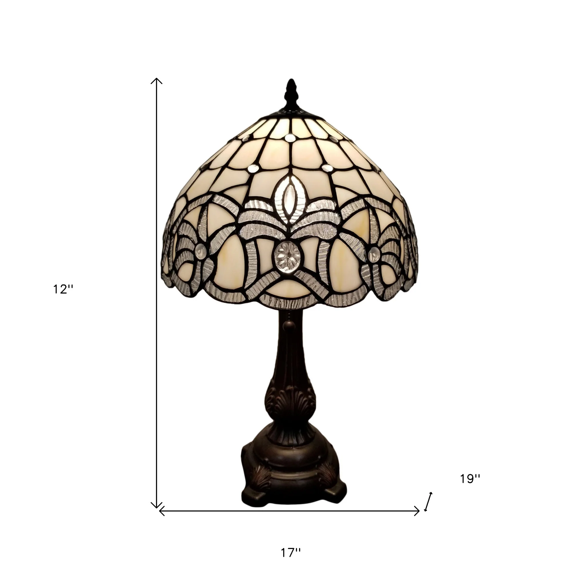 19" Tiffany Style Antique Vintage Table Lamp By Homeroots - Image 7
