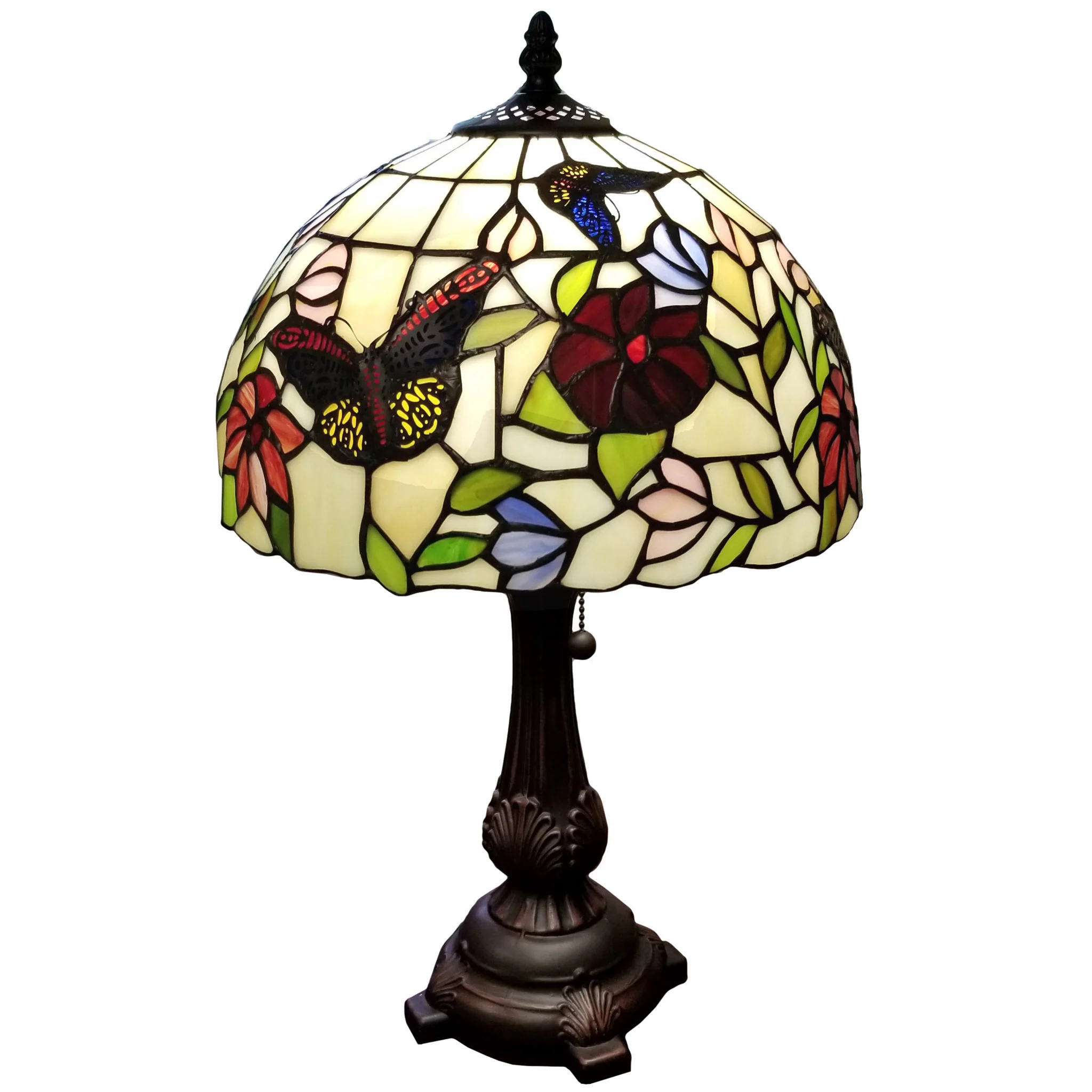 19" Tiffany Style Butterfly Table Lamp By Homeroots - Image 5