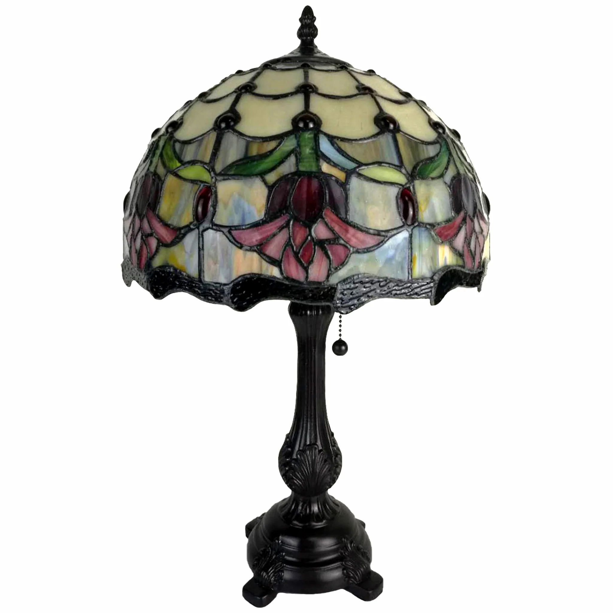 19" Tiffany Style Red Tulips Table Lamp By Homeroots - Image 4