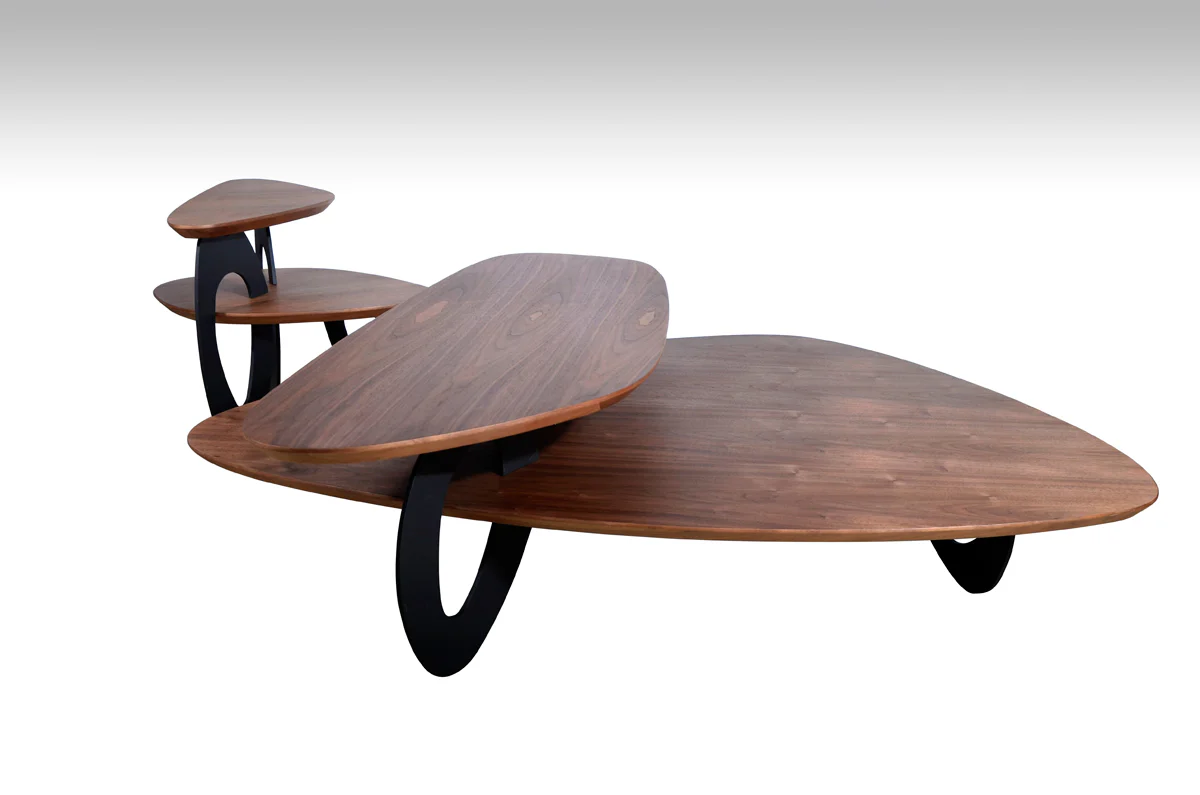 19' Walnut Veneer and Metal End Table By Homeroots - 282753 - Image 3