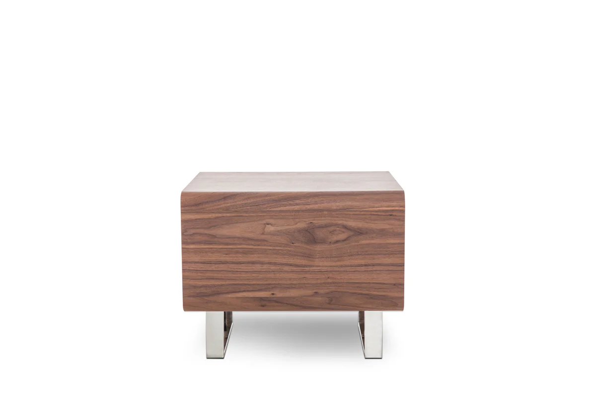 19' Walnut Veneer and Steel End Table By Homeroots - Image 3
