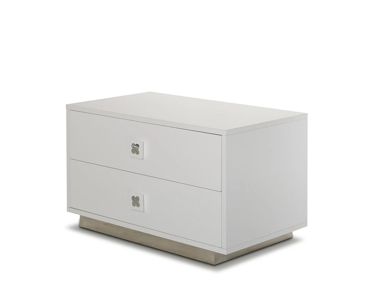 19' White Gloss Mdf Nightstand By Homeroots - Image 2
