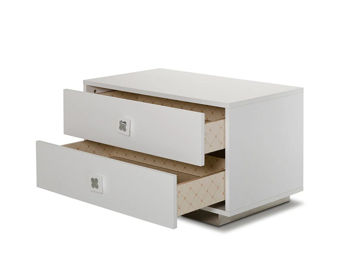 19' White Gloss Mdf Nightstand By Homeroots - Image 3