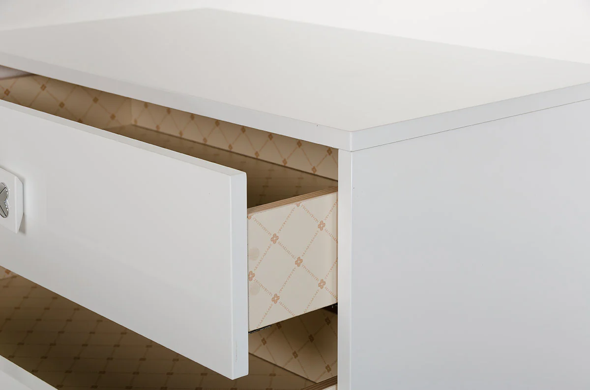 19' White Gloss Mdf Nightstand By Homeroots - Image 4