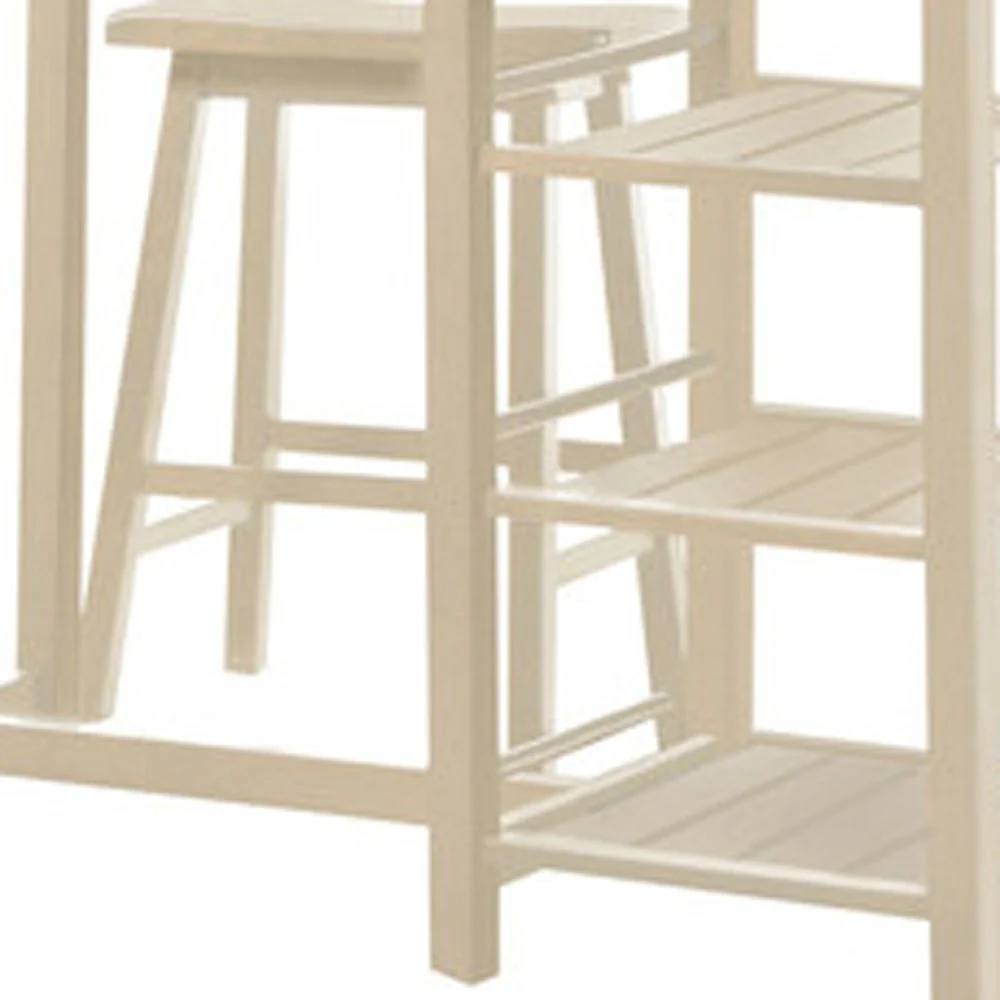 3Pc Pack Buttermilk Rubber Wood Counter Height Set By Homeroots - Image 5