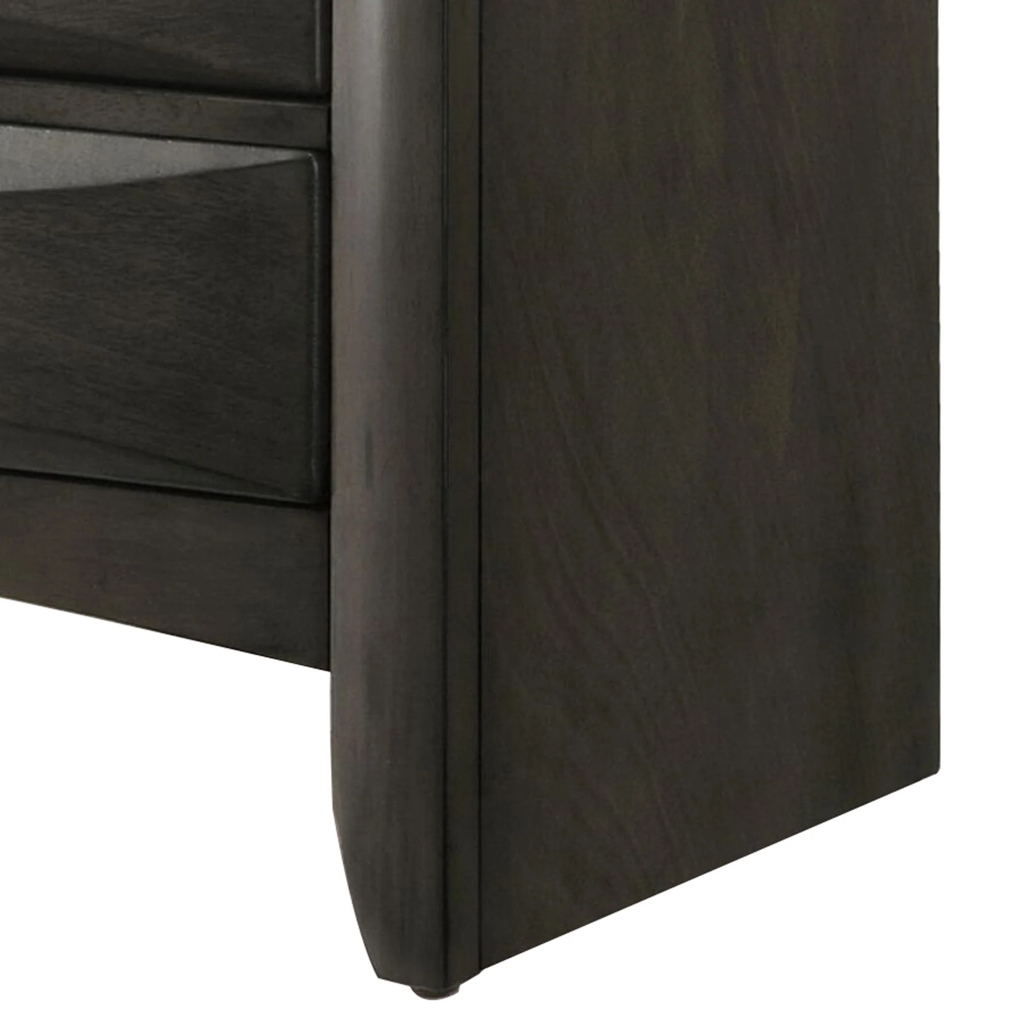 2 Drawer Wooden Nightstand with 1 Pull Out Tray, Gray By Benzara - Image 3