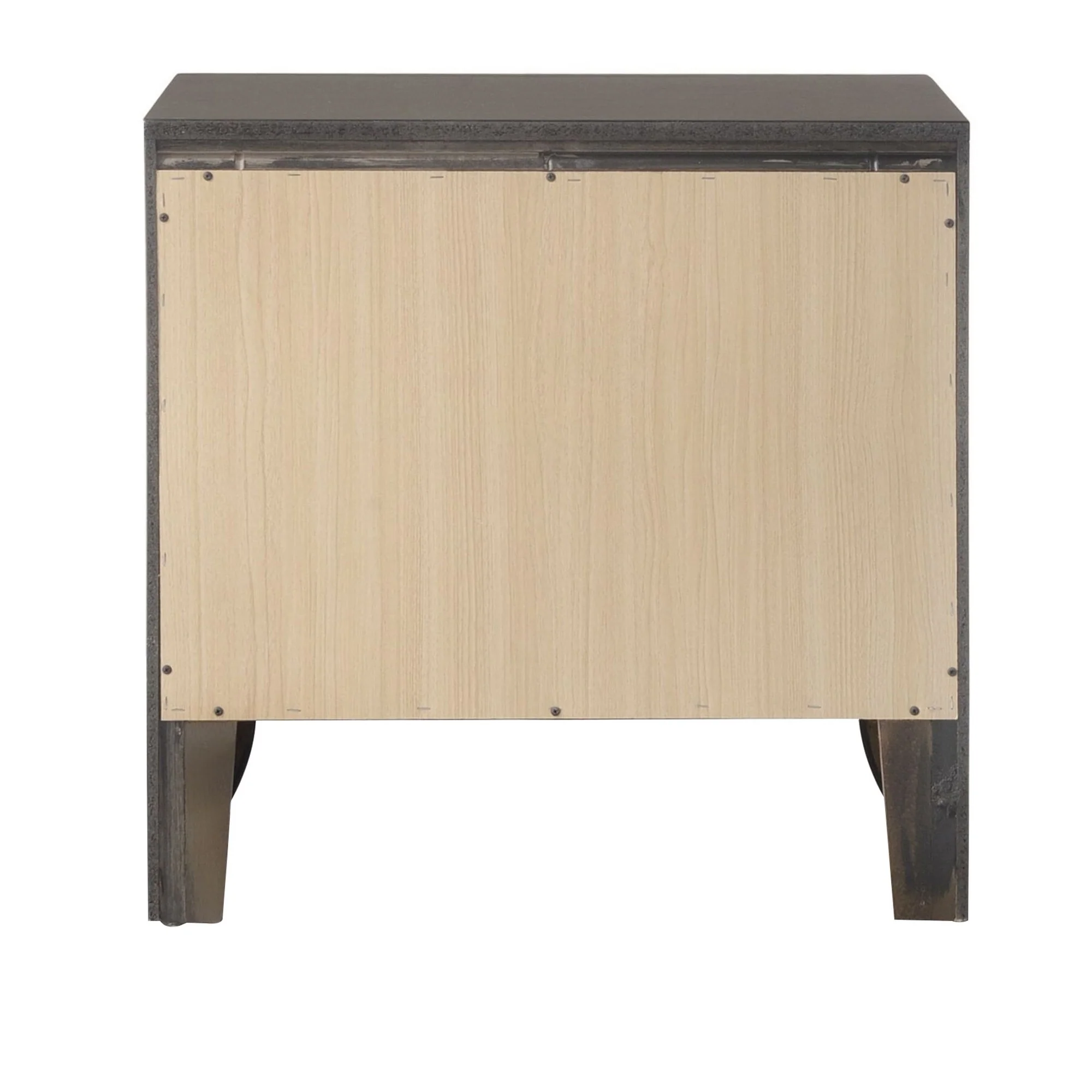2 Drawer Wooden Nightstand with 1 Pull Out Tray, Gray By Benzara - Image 4