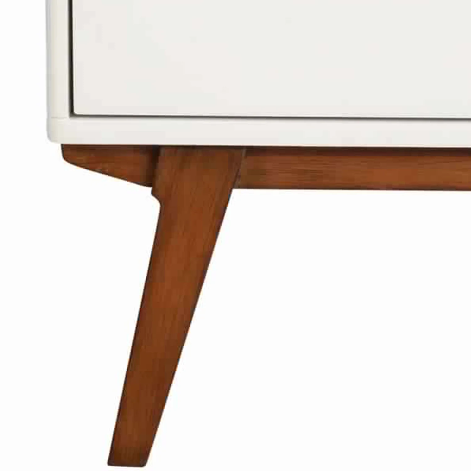 2 Drawer Wooden Nightstand With Angled Legs, White And Brown By Benzara - Image 4