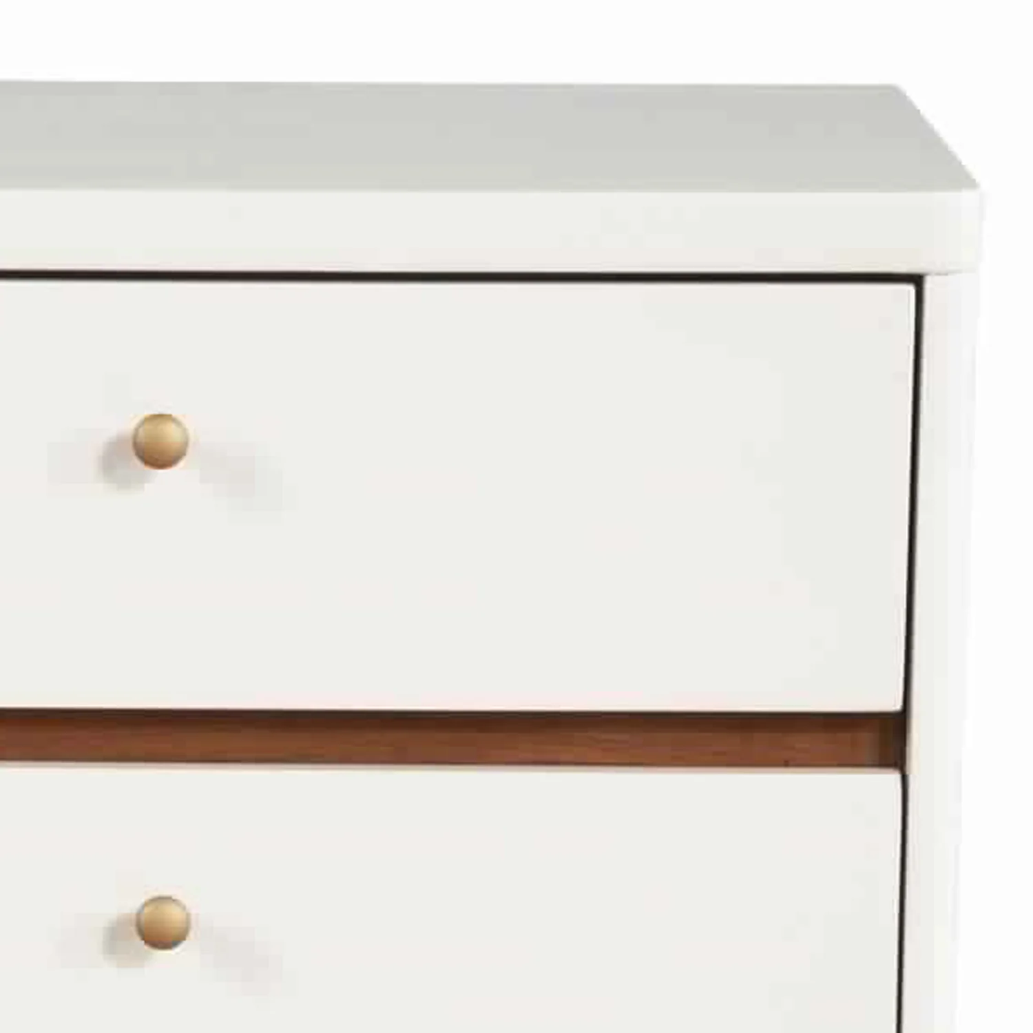 2 Drawer Wooden Nightstand With Angled Legs, White And Brown By Benzara - Image 5
