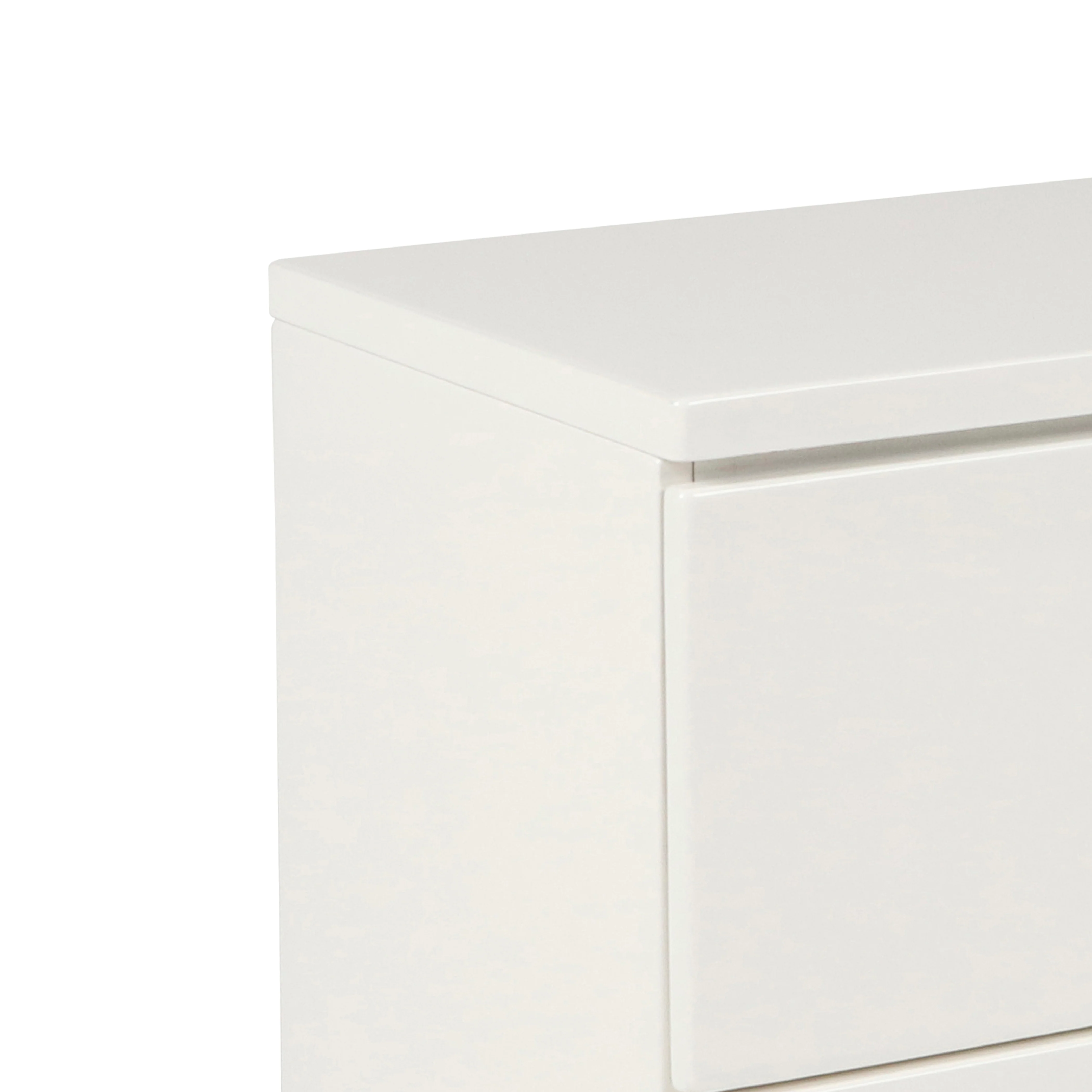 2 Drawer Wooden Nightstand With Metal Base And Bar Handles, White By Benzara - Image 2