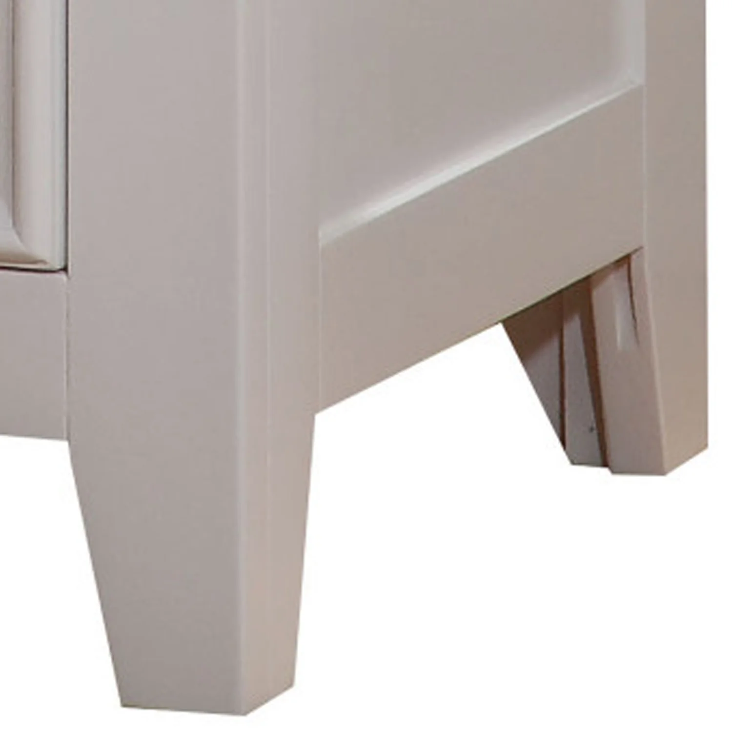 2 Drawer Wooden Nightstand with Metal Knobs, White By Benzara - Image 4