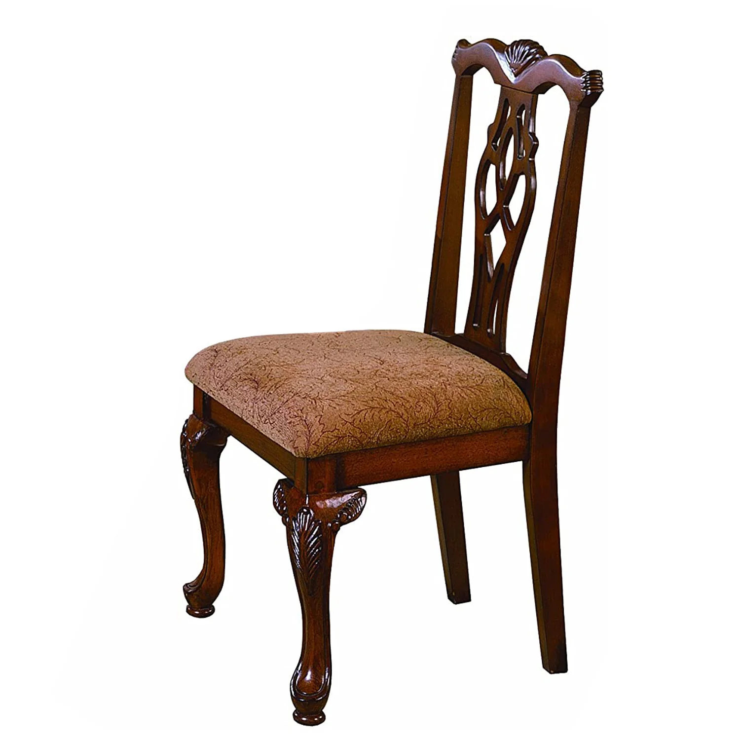 2 Piece Wooden Desk And Chair Set With Cabriole Legs Support Brown By Benzara - Image 2