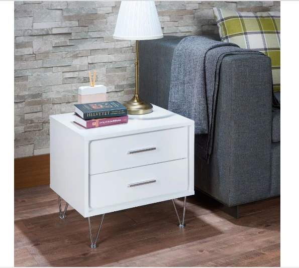 2 Walnut Wooden Drawer Nightstand By Homeroots - Image 7