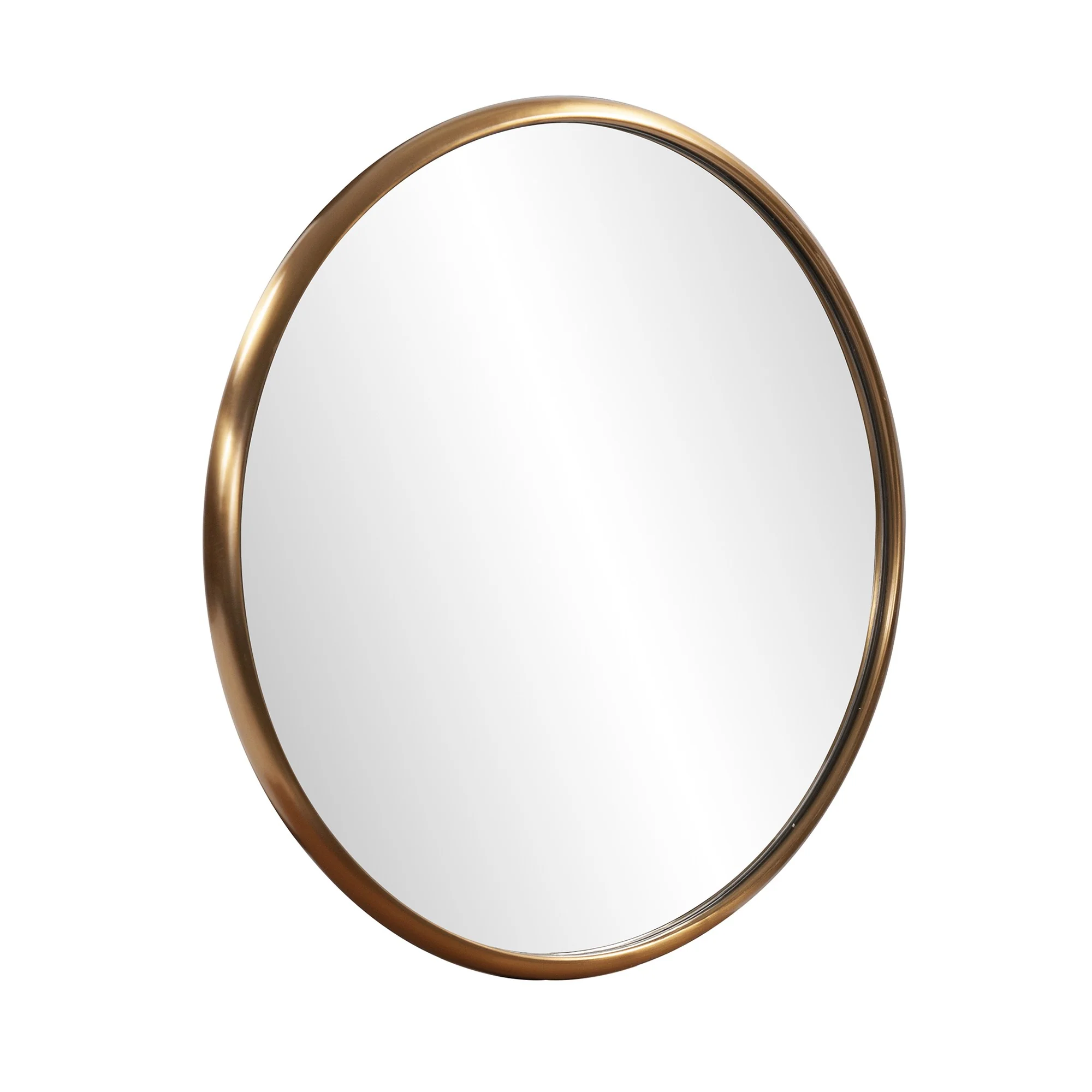 20" Antiqued Brushed Brass Round Wall Mirror By Homeroots - Image 3