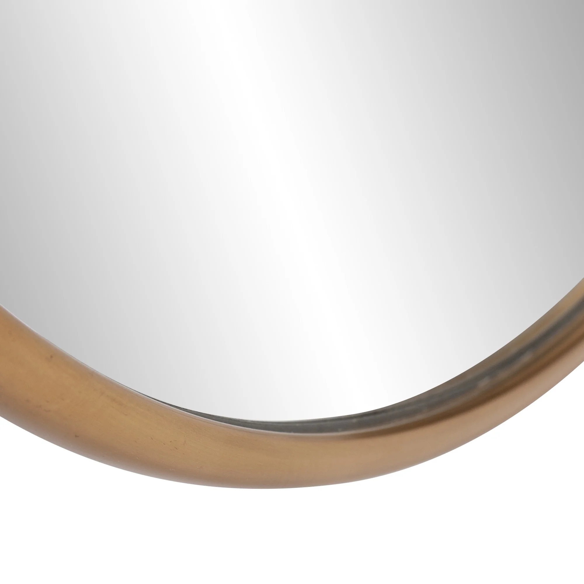 20" Antiqued Brushed Brass Round Wall Mirror By Homeroots - Image 4