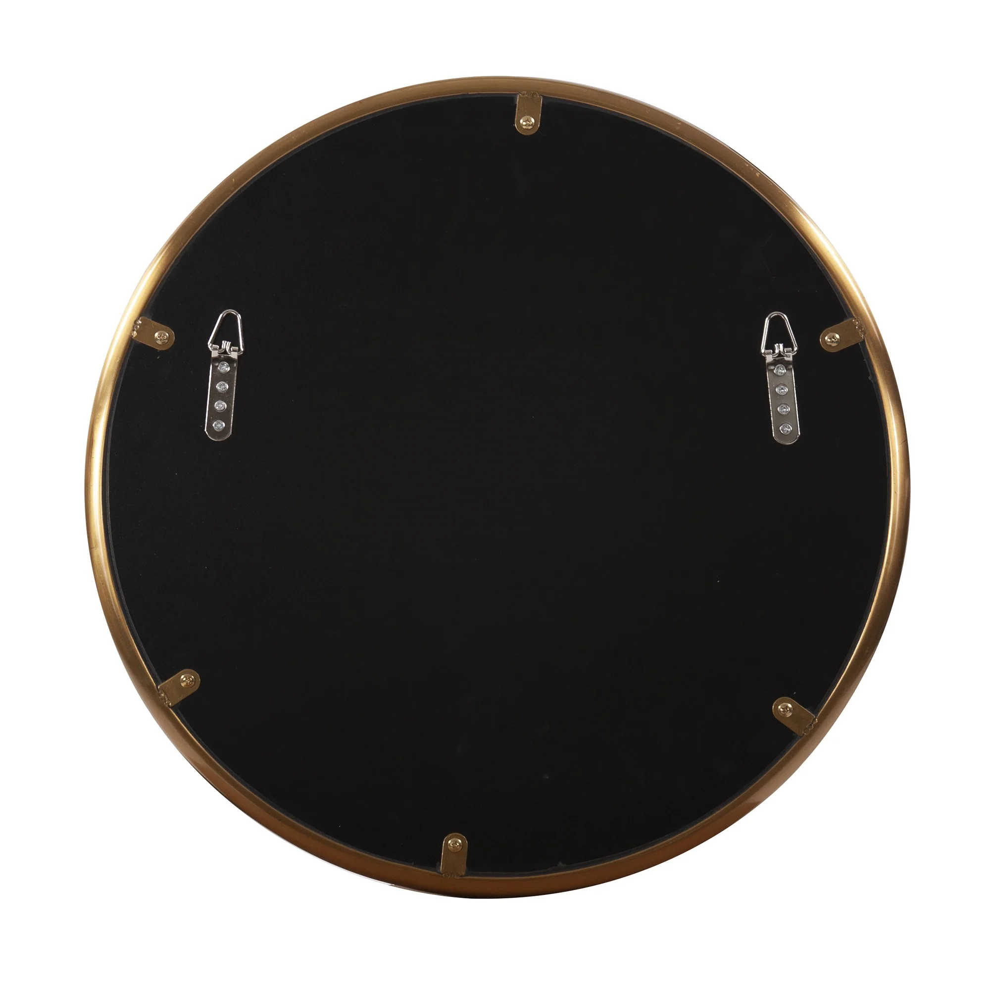 20" Antiqued Brushed Brass Round Wall Mirror By Homeroots - Image 5