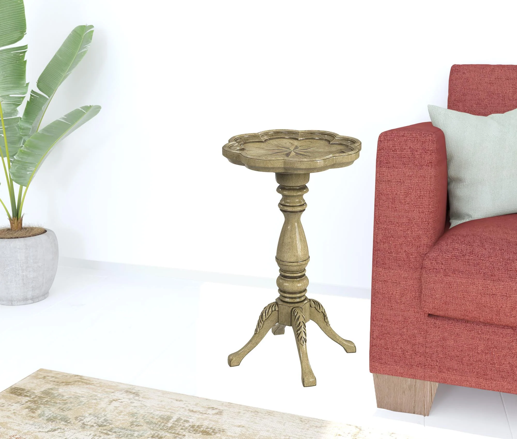 20" Beige Manufactured Wood Round End Table By Homeroots - Image 5