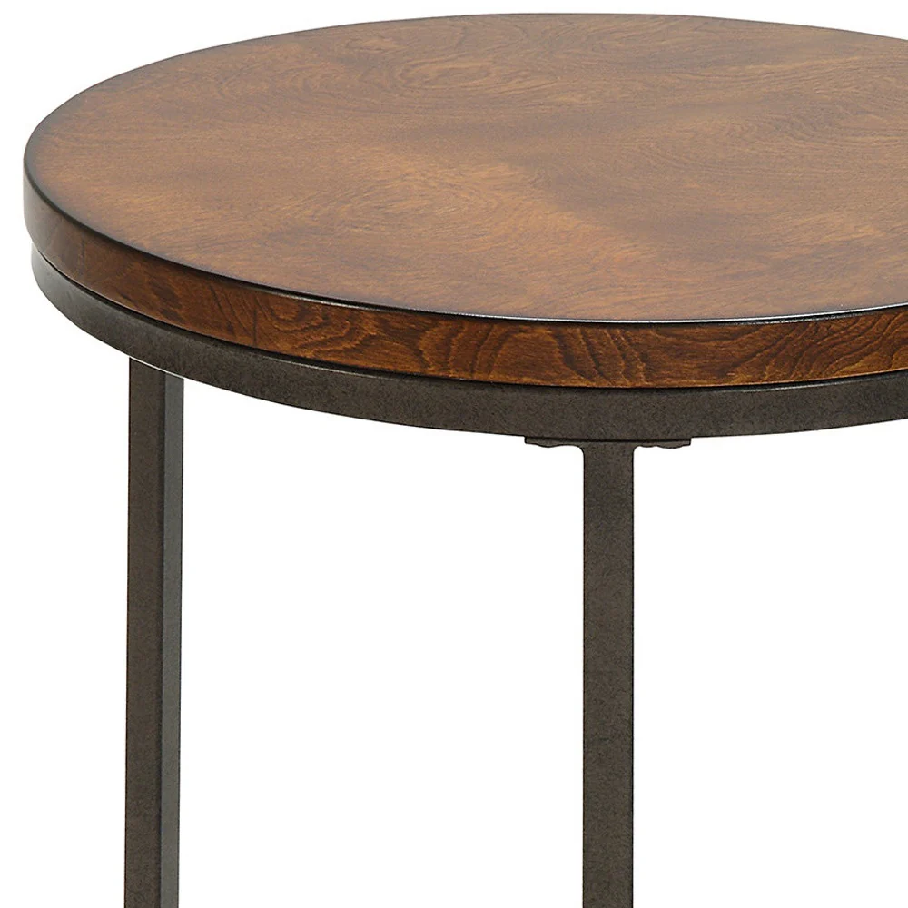 20" Black And Gray Manufactured Wood Square End Table By Homeroots - Image 3