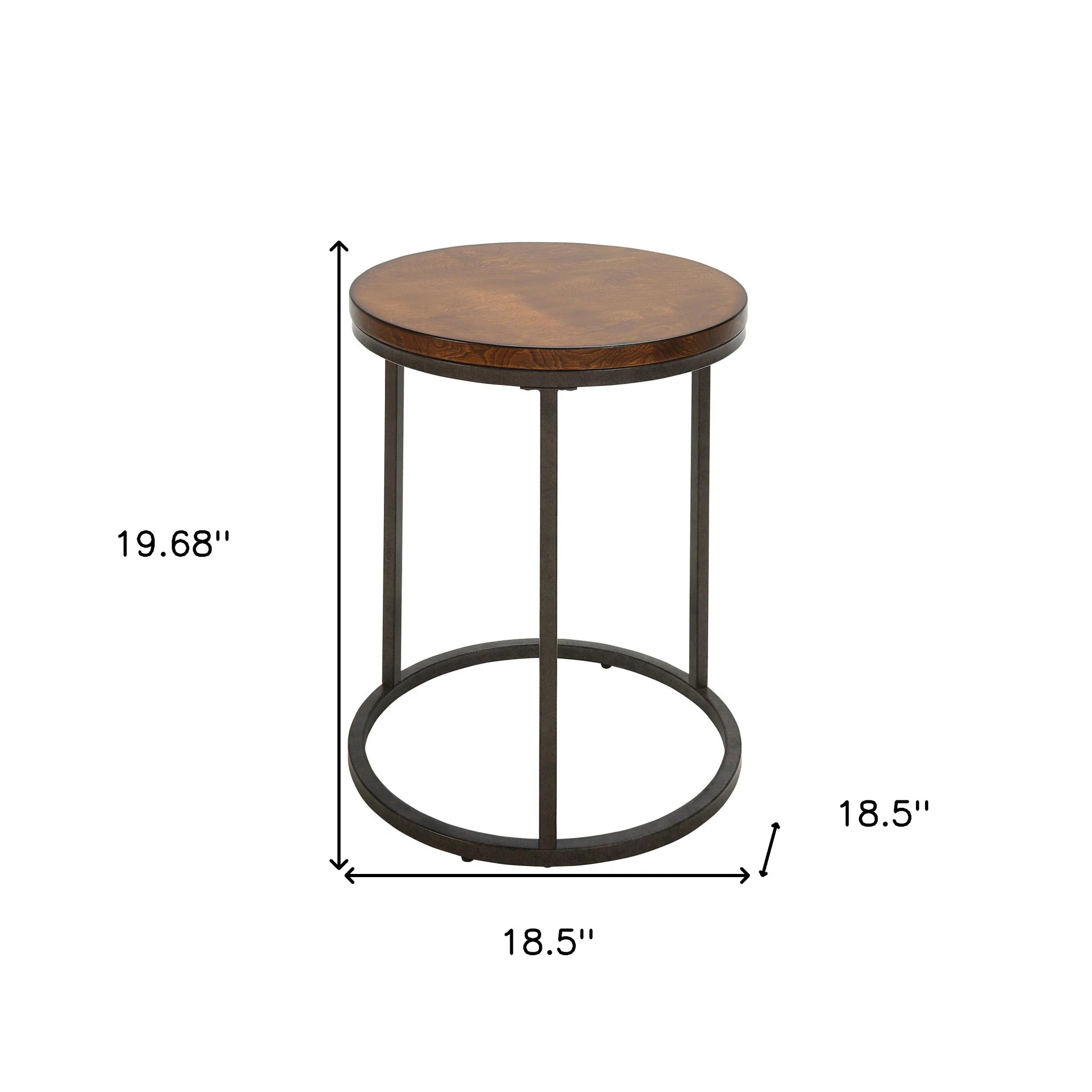 20" Black And Gray Manufactured Wood Square End Table By Homeroots - Image 5