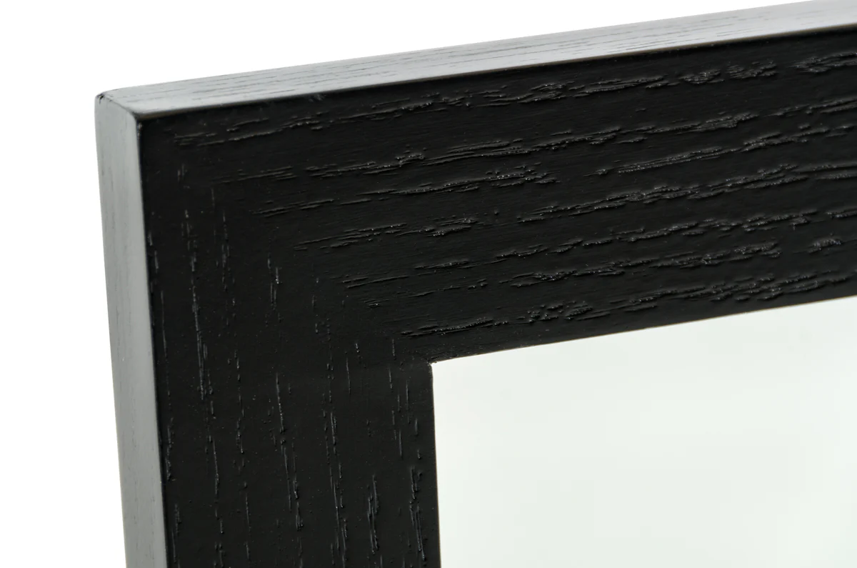 20" Black MDF and Glass Mirror By Homeroots - Image 2
