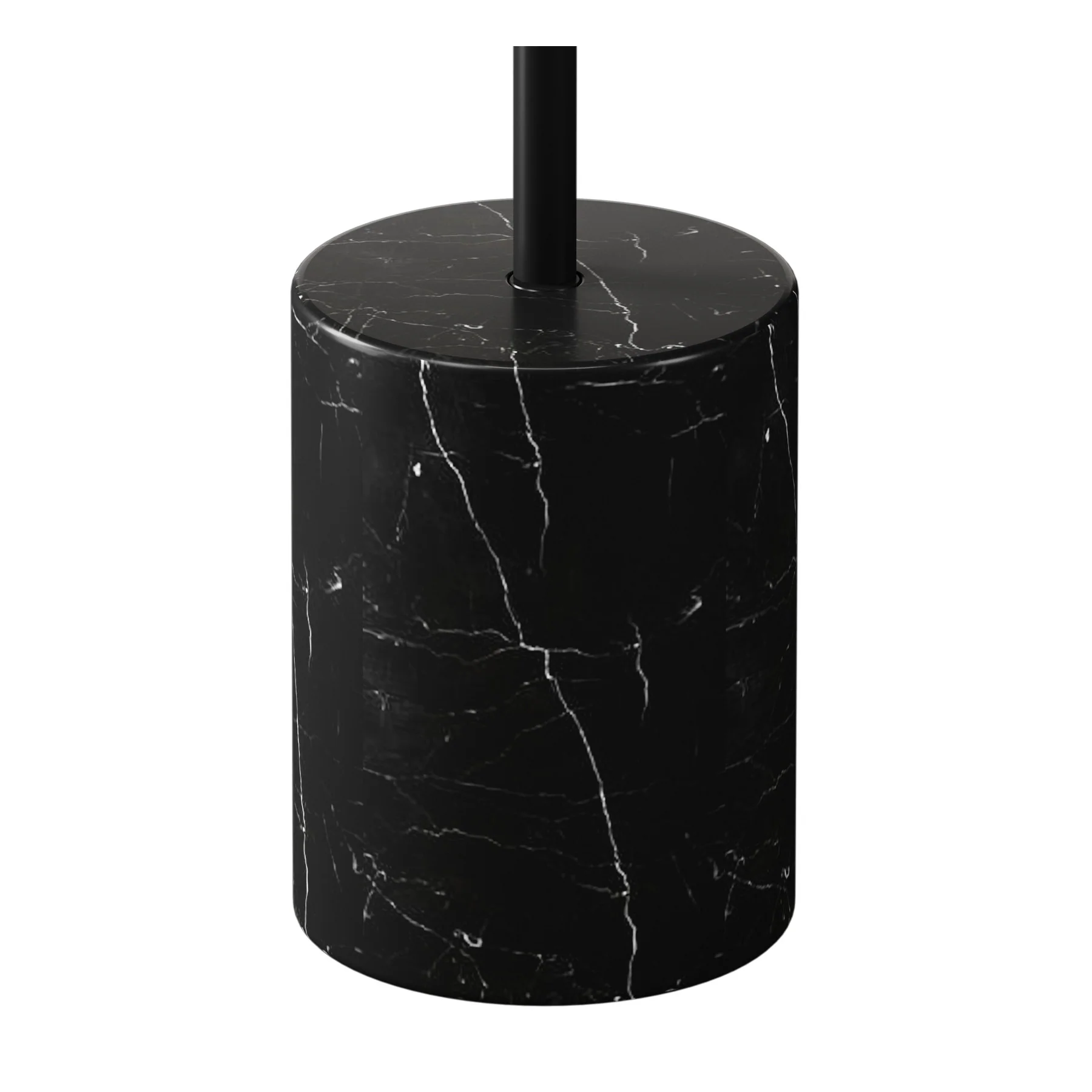 20" Black Steel and Marble Round Pedestal End Table By Homeroots - Image 4