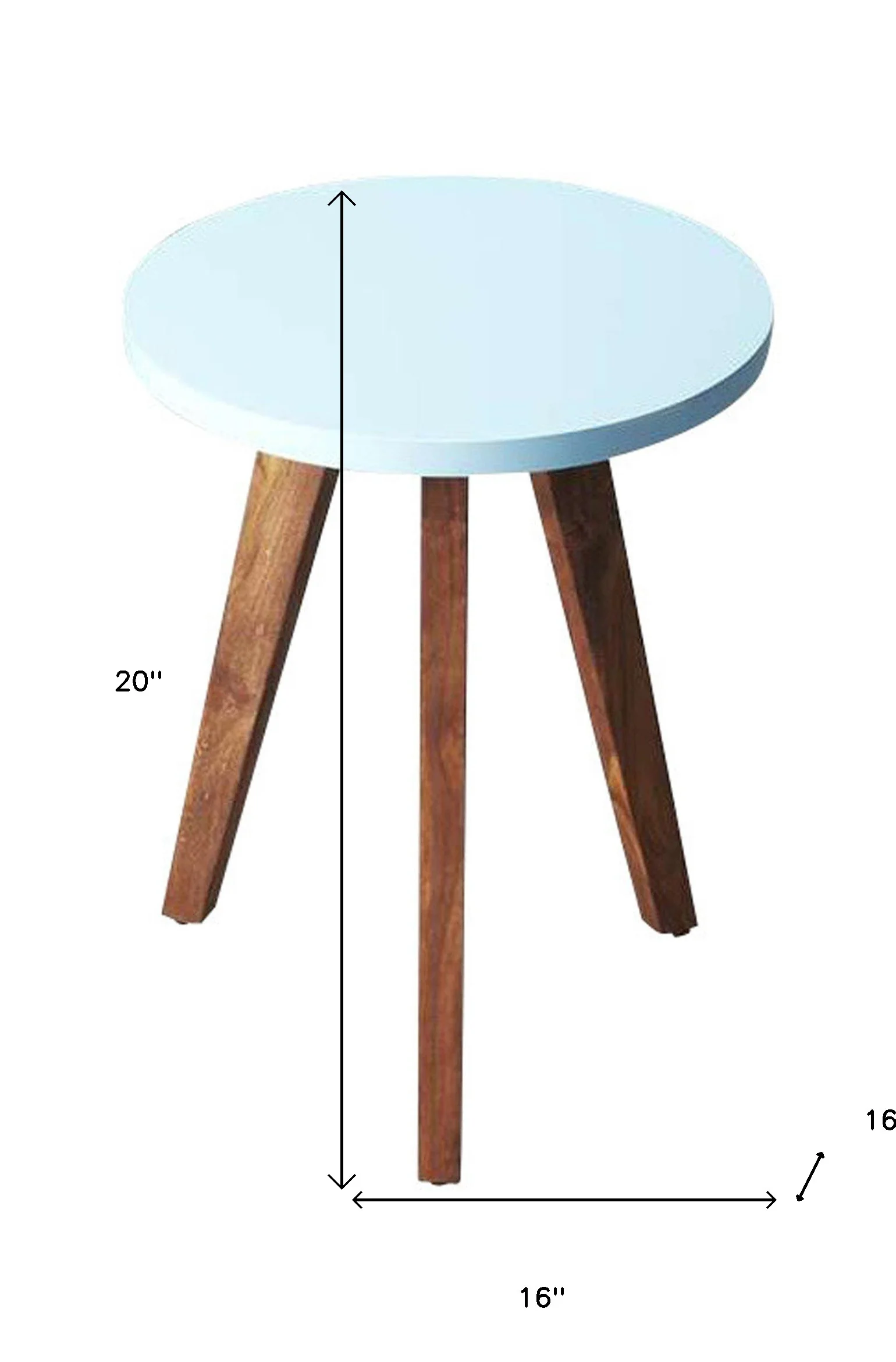20" Brown And White Manufactured Wood Round End Table By Homeroots - Image 5