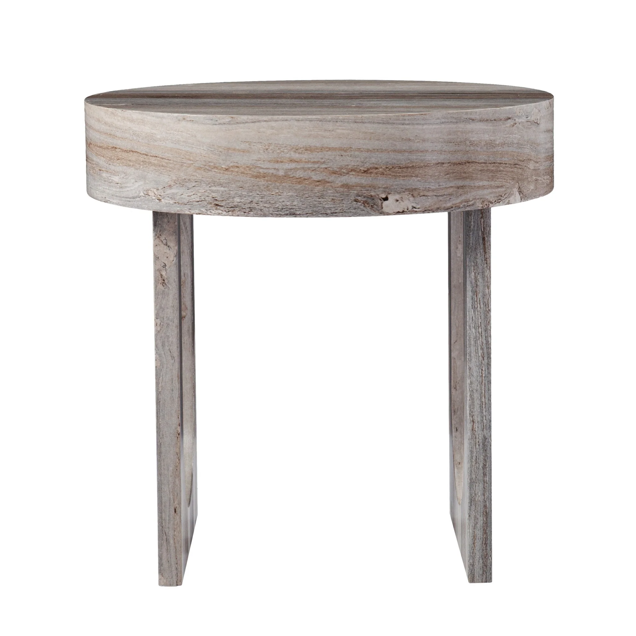 20" Brown Manufactured Wood Round End Table By Homeroots - Image 2