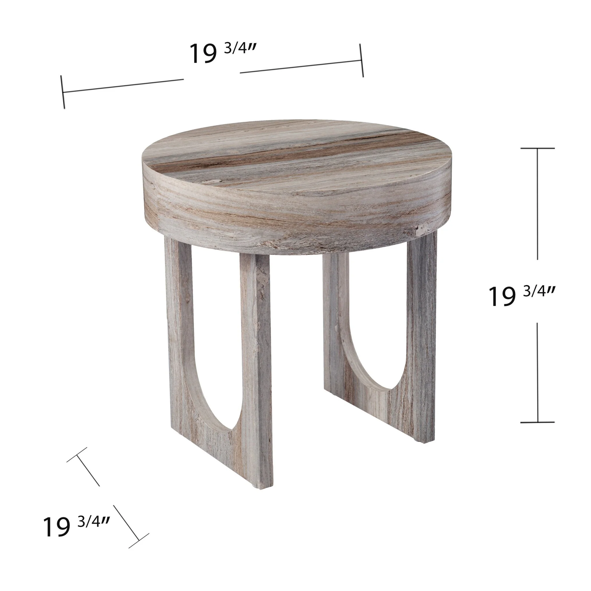 20" Brown Manufactured Wood Round End Table By Homeroots - Image 7