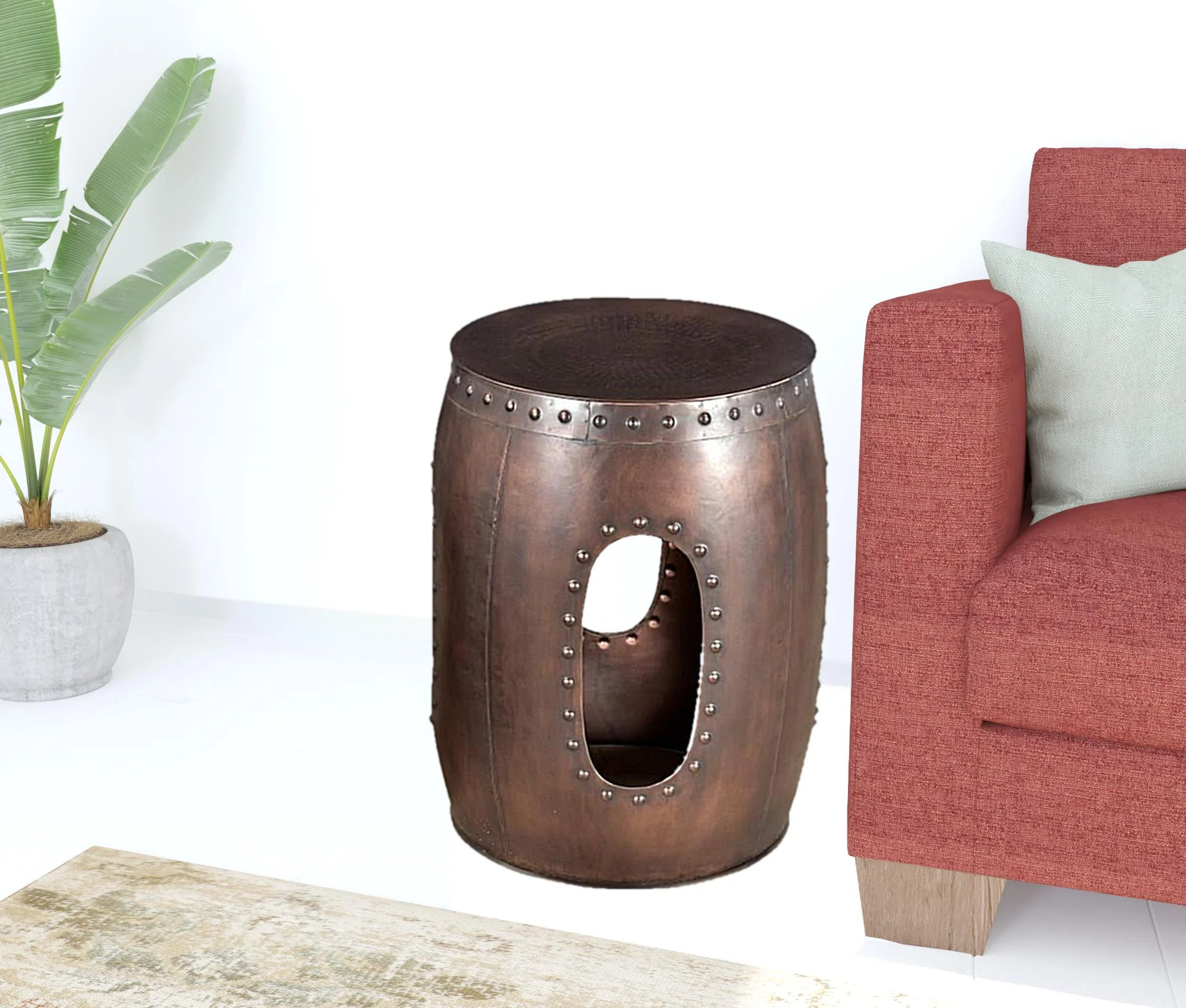 20" Copper Iron Round End Tables By Homeroots - Image 2