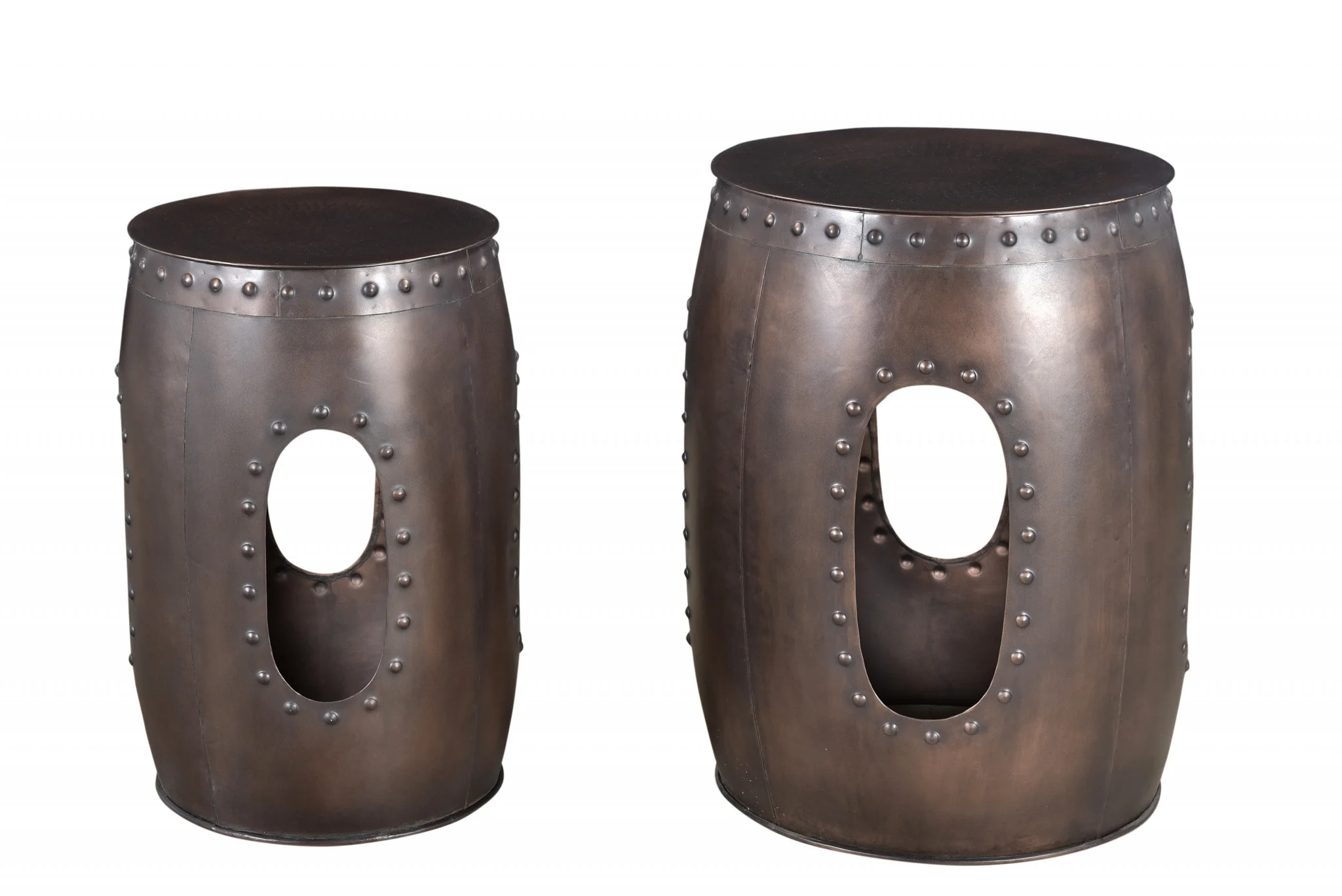20" Copper Iron Round End Tables By Homeroots - Image 3