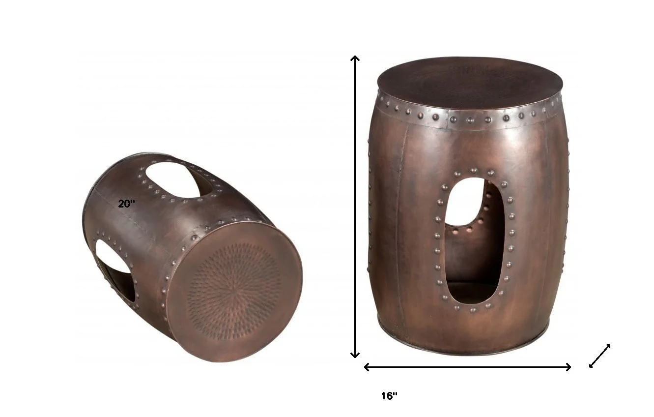20" Copper Iron Round End Tables By Homeroots - Image 6
