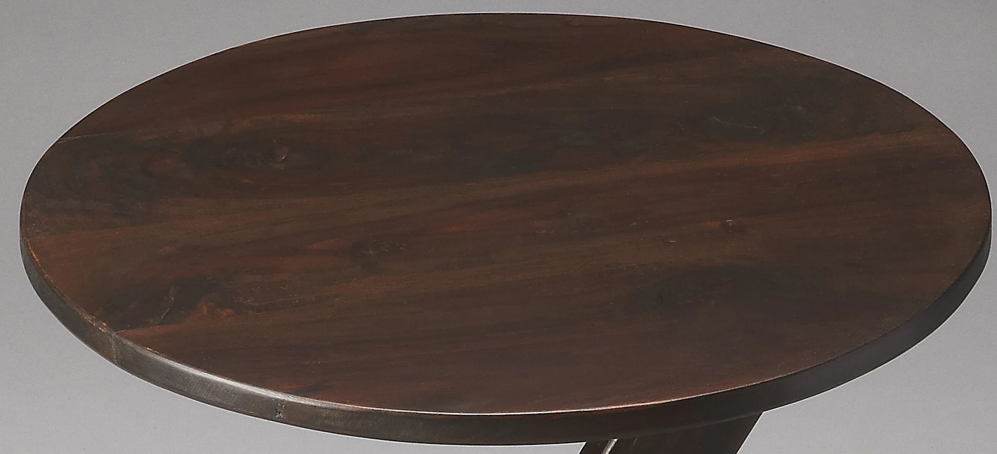 20" Dark Brown Solid Wood Angled Pedestal Round End Table By Homeroots - Image 6