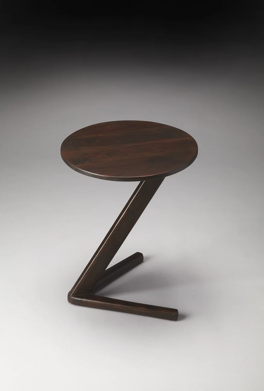 20" Dark Brown Solid Wood Angled Pedestal Round End Table By Homeroots - Image 7