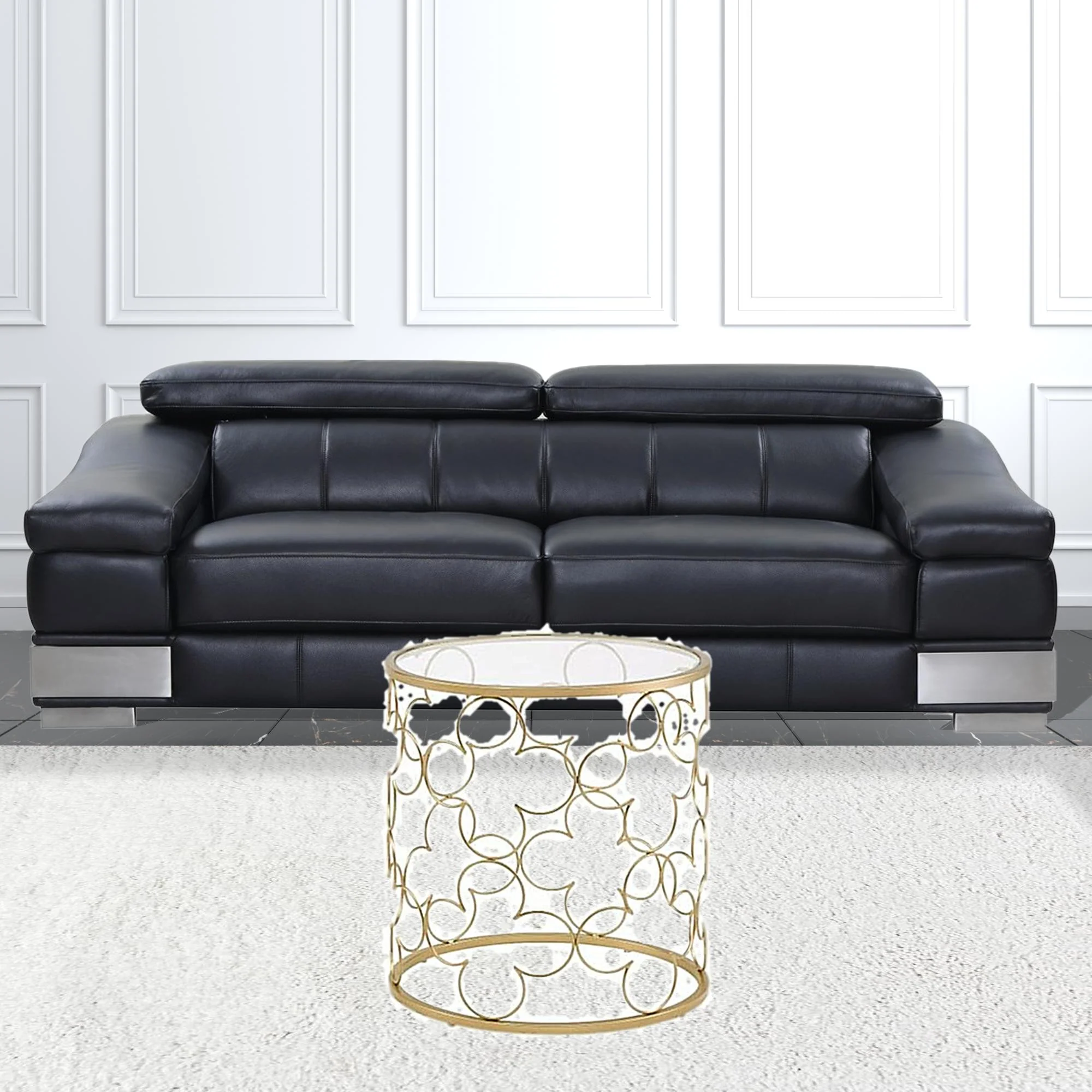 20" Gold And Clear Glass Round Nested Coffee Tables By Homeroots - Image 3