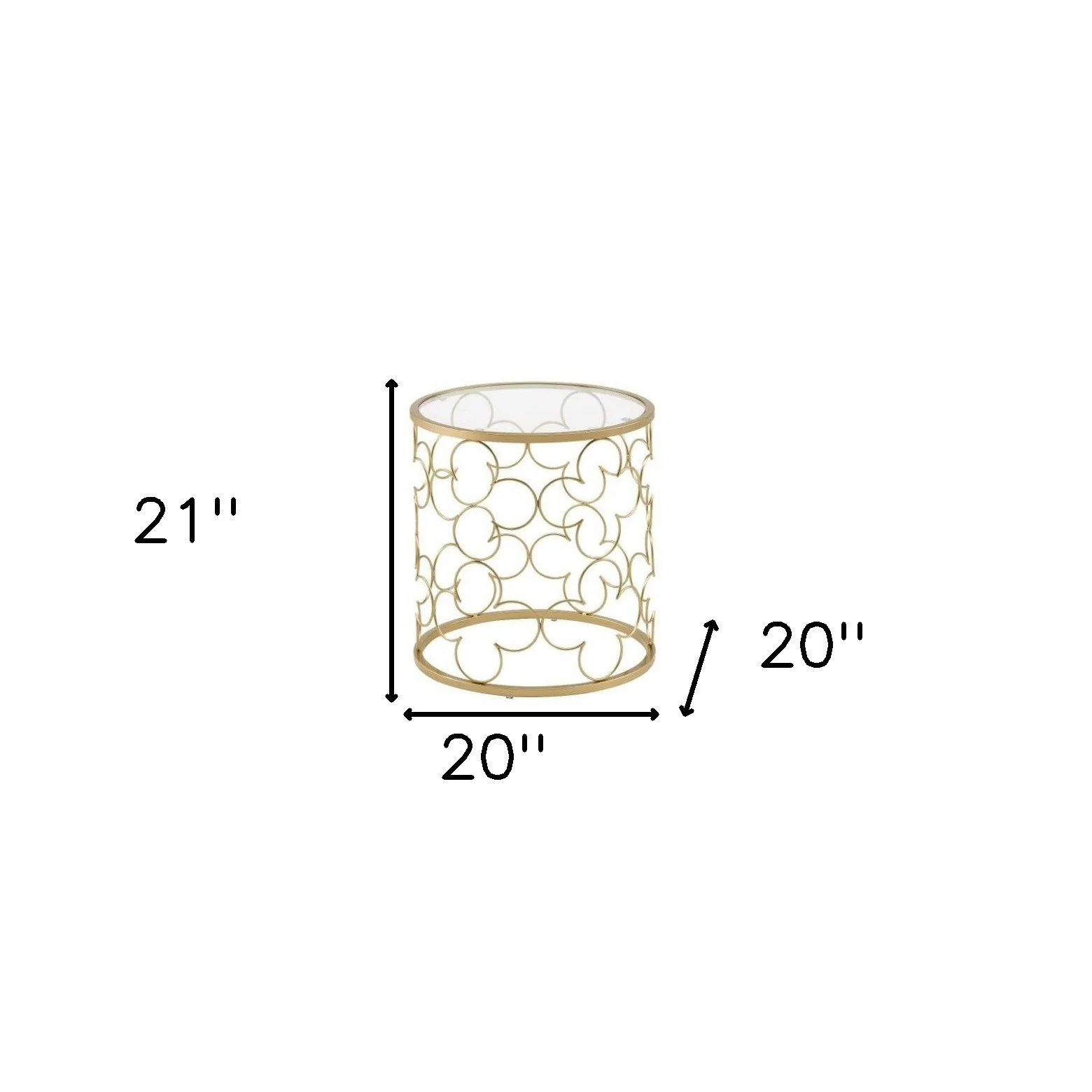 20" Gold And Clear Glass Round Nested Coffee Tables By Homeroots - Image 8