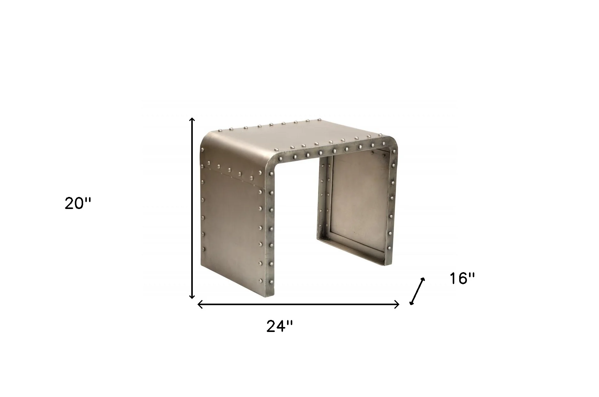 20" Gold Metal Rectangular End Table By Homeroots - Image 5