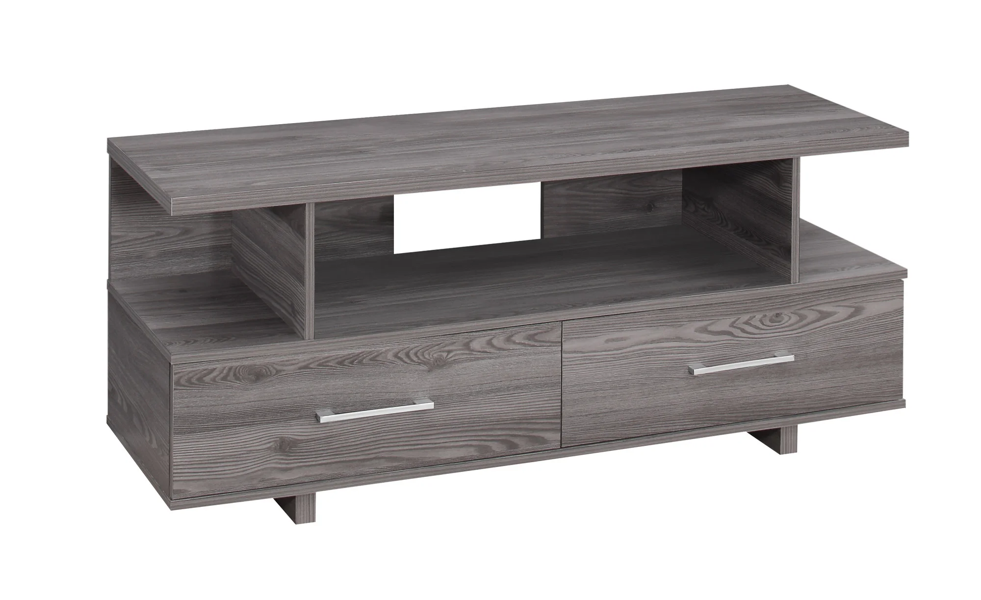 20" Grey Particle Board and Laminate TV Stand with 2 Storage Drawers By Homeroots - Image 2