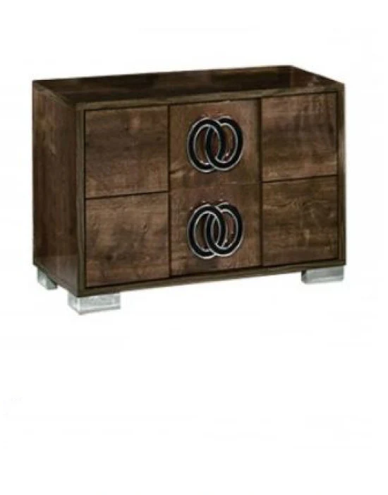 20' Mdf Veneer And Chrome Nightstand By Homeroots - Image 3
