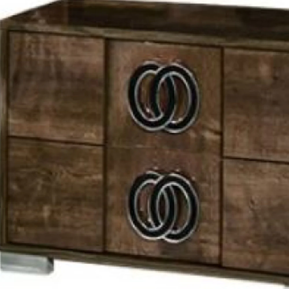 20' Mdf Veneer And Chrome Nightstand By Homeroots - Image 4