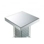 20" Mirrored Mirrored And Manufactured Wood Square End Table By Homeroots - Image 2
