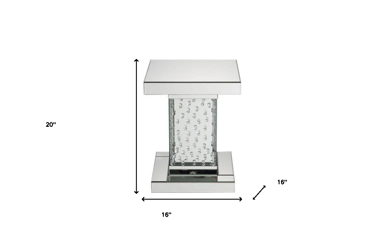 20" Mirrored Mirrored And Manufactured Wood Square End Table By Homeroots - Image 7
