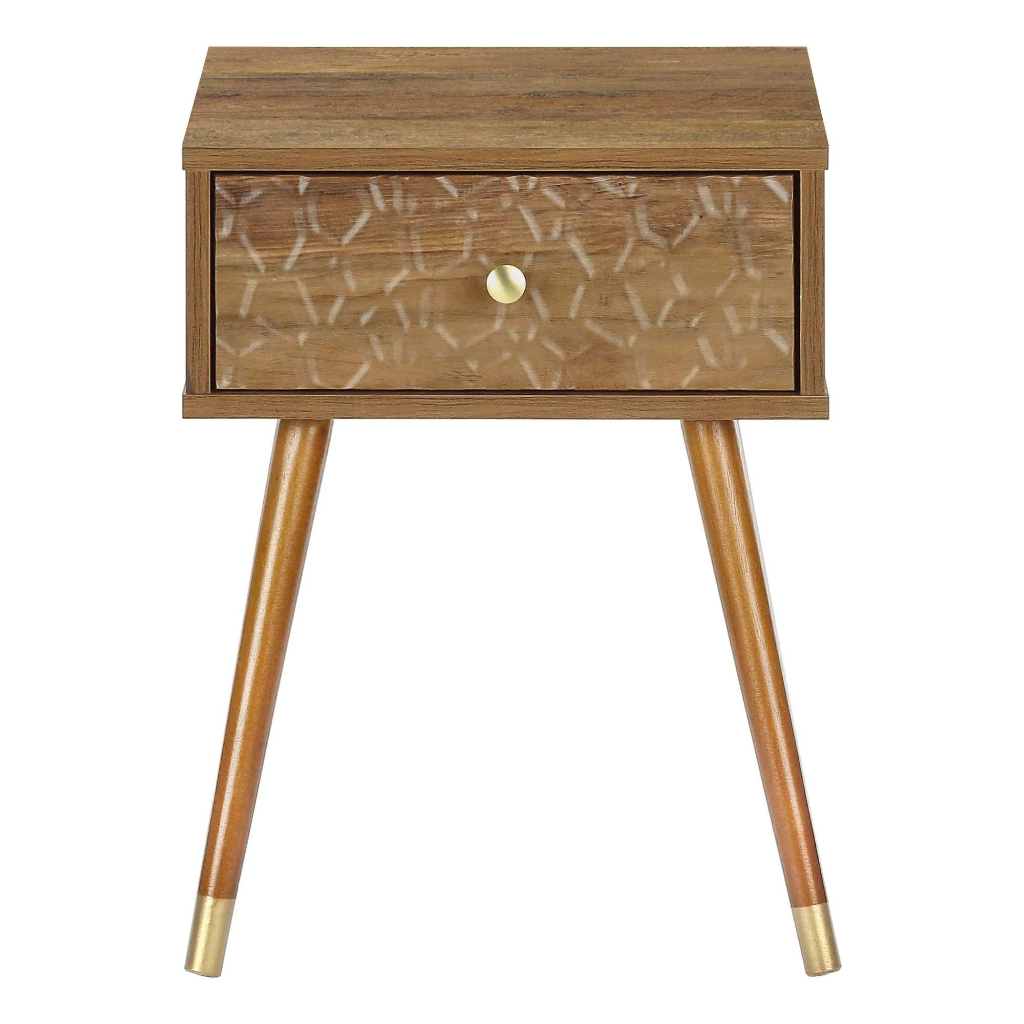 20" Walnut End Table With Drawer By Homeroots - Image 2