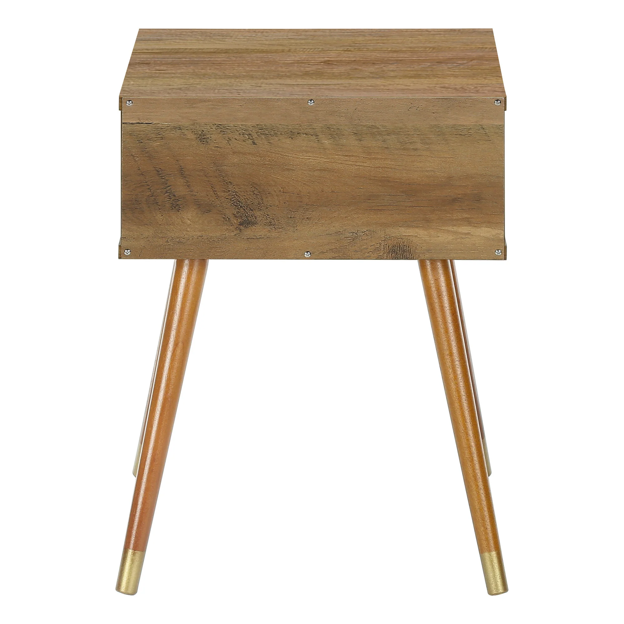 20" Walnut End Table With Drawer By Homeroots - Image 4