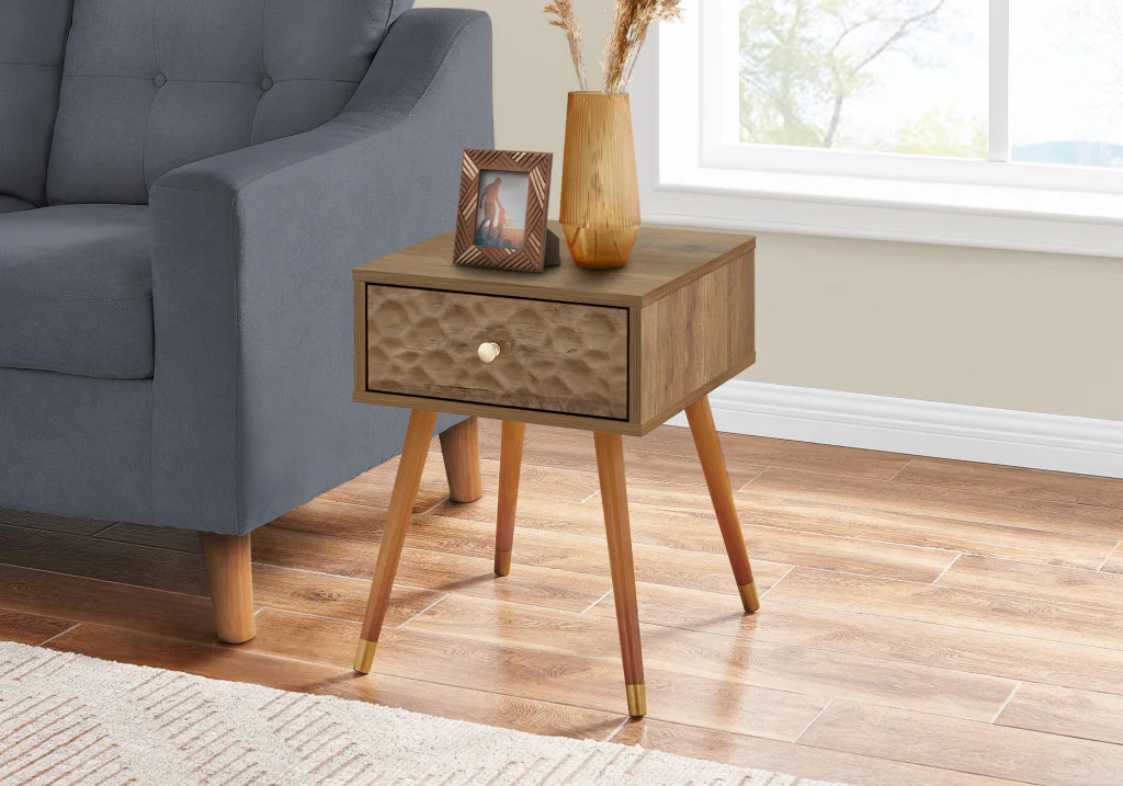 20" Walnut End Table With Drawer By Homeroots - Image 6