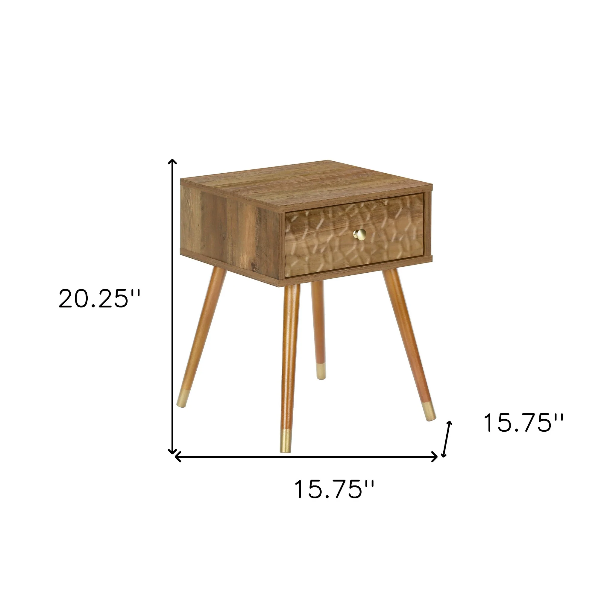 20" Walnut End Table With Drawer By Homeroots - Image 8