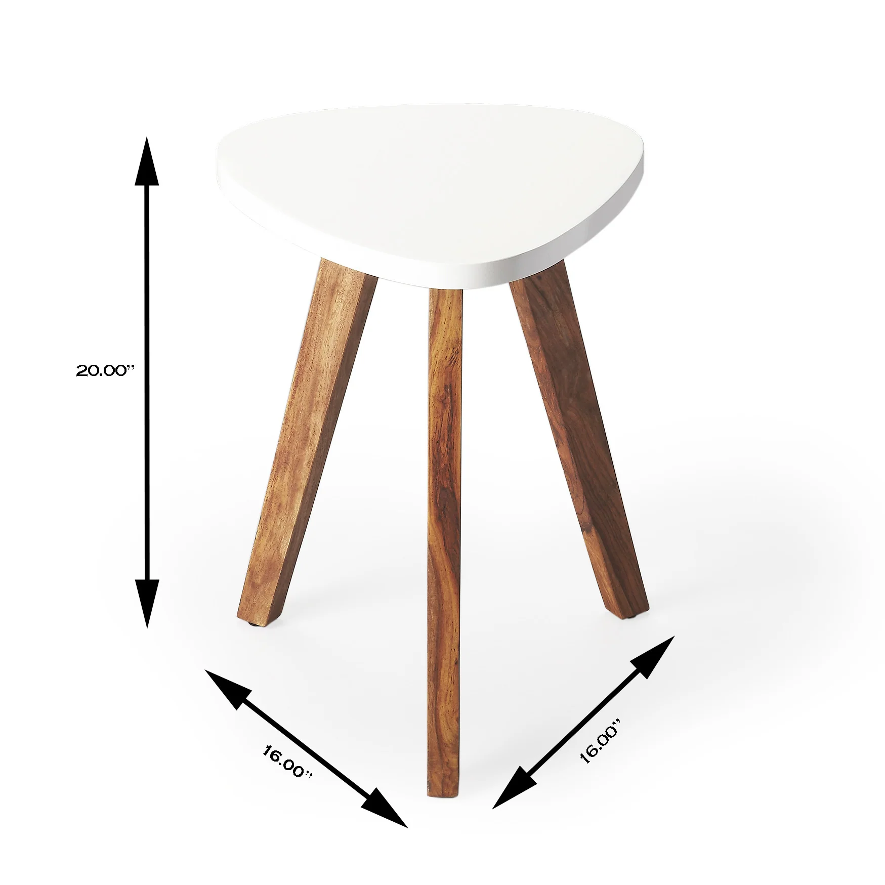20" White and Natural Wood Triangle End Table By Homeroots - Image 8