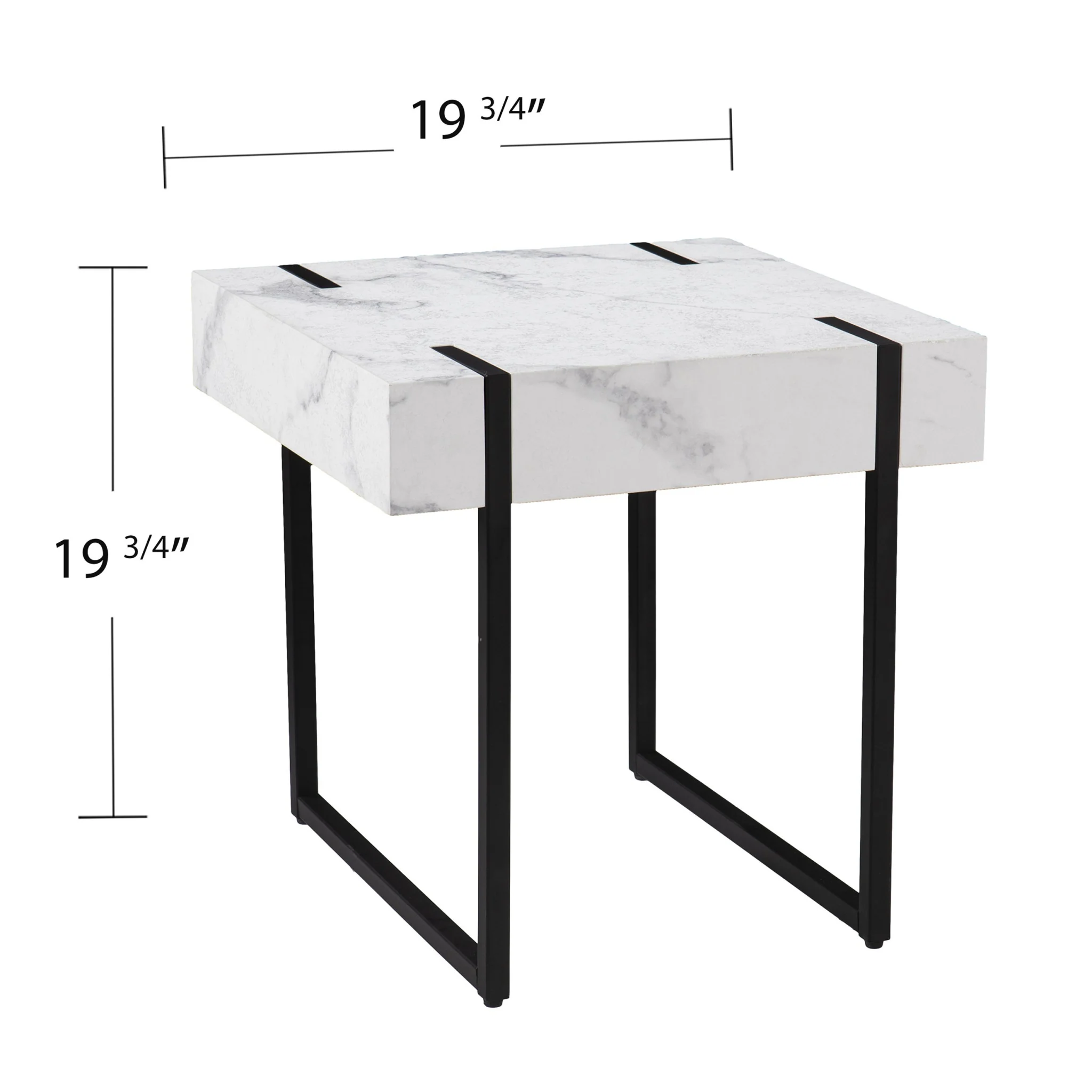 20" White Manufactured Wood And Iron Square End Table By Homeroots - Image 7