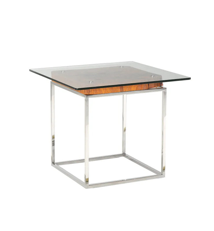 20' Wood Steel and Glass Tree Root End Table By Homeroots - Image 2