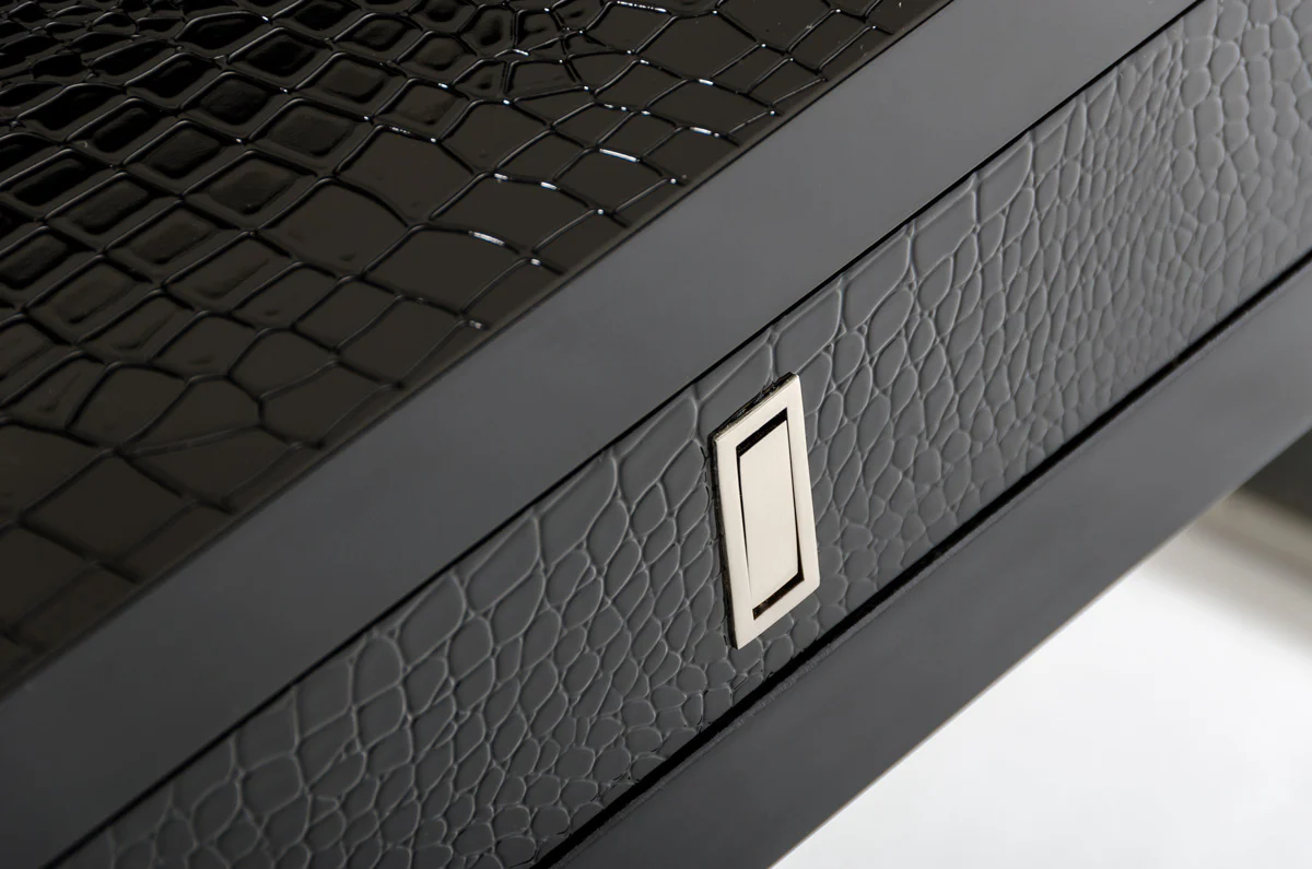 21' Black Crocodile Mdf And Steel Desk By Homeroots - Image 2