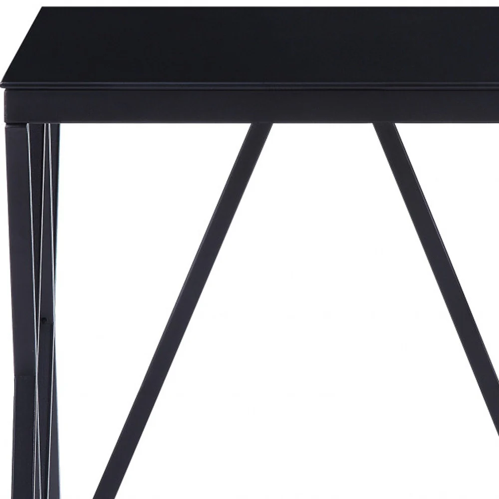 21" Black Glass And Metal Square End Table By Homeroots - Image 6